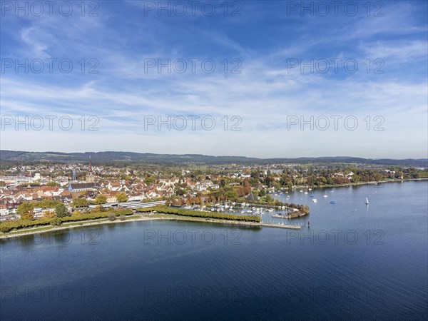 Aerial view of the town of Radolfzell am Lake Constance