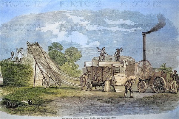 Steam-powered threshing machine by Wilkinson