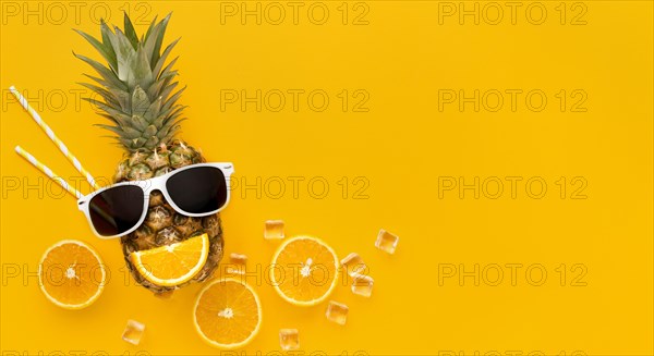 Top view summer fruit with copy space. Resolution and high quality beautiful photo