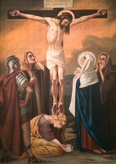 Station of the Cross by an unknown artist. 12 Station