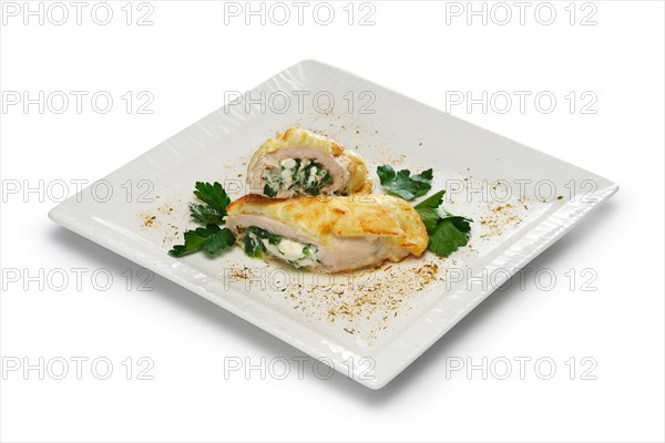 Layout for menu. Chicken breast stuffed with cheese