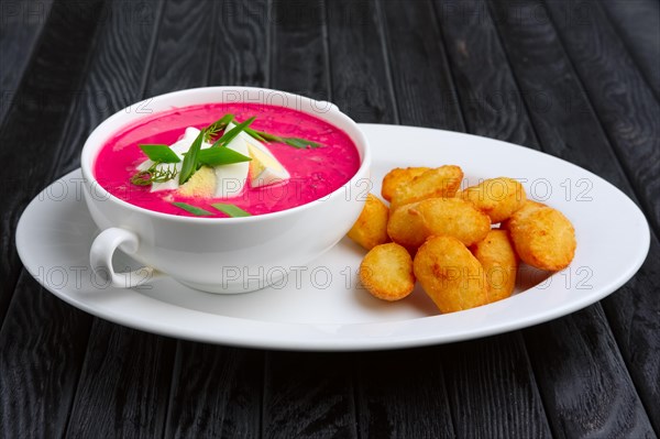 Traditional belorussian chiller soup