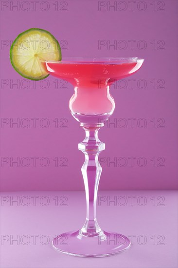 Cocktail Cherry Rose on purple background