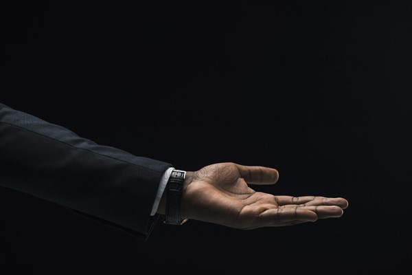 Hand black businessman