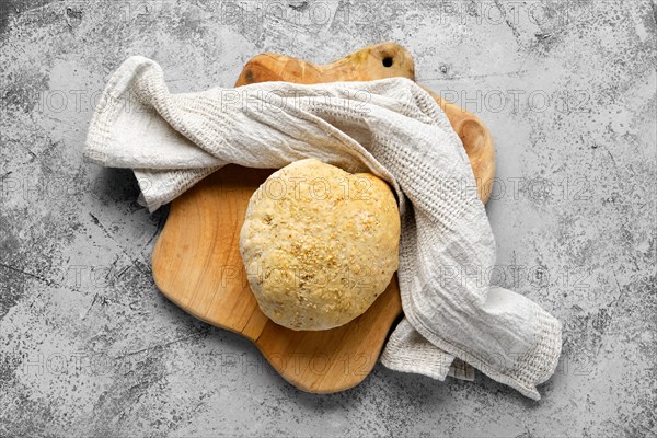 Top view of fresh homemade yeast-free bread