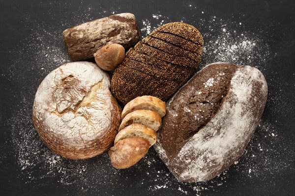 Flat lay delicious bread concept