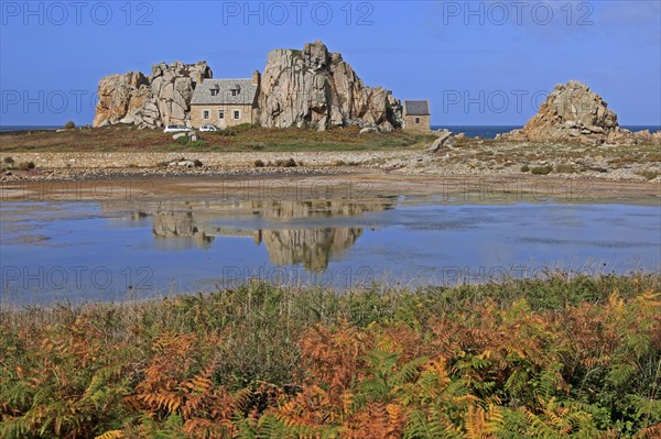 Country house between rocks near Le Gouffre