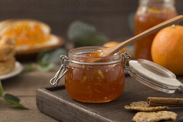 Organic homemade marmalade spoon