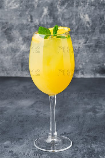 Cocktail rum and orange juice in wine glass