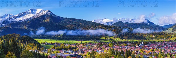 Panorama over Oberstdorf in autumn