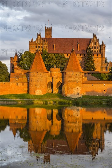 Unesco world heritage sight Malbork castle at sunset