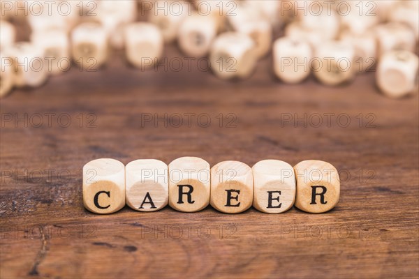 Concept career made from wooden dices