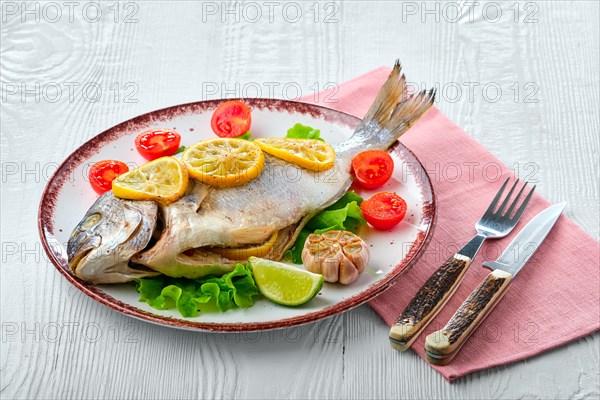 Gilt head bream baked in oven