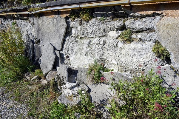 Crumbling stone wall