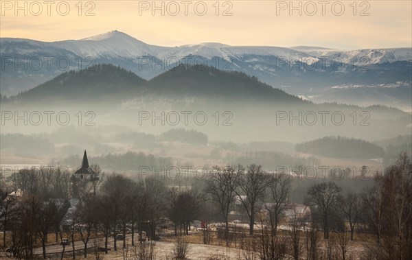 View of the village in the mountains