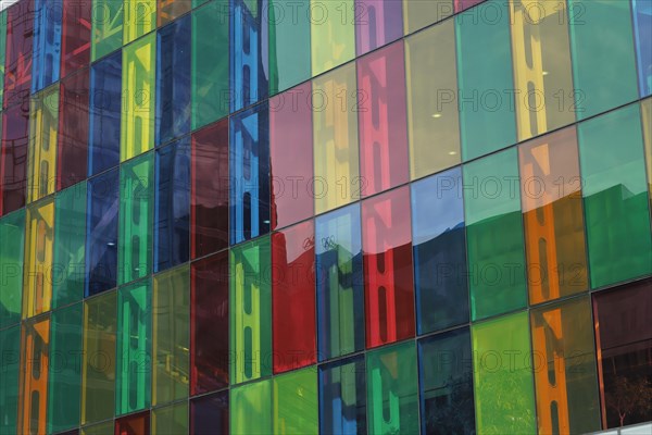 Colorful windows of the Palais des congres de Montreal