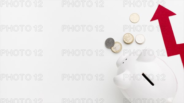 Top view piggy bank money. Resolution and high quality beautiful photo