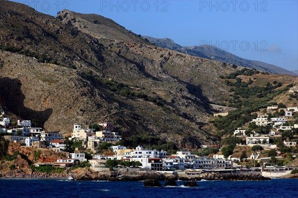 Coastal village of Chora Sfakion in the southwest of the island on the Libyan Sea