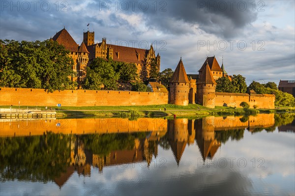 Unesco world heritage sight Malbork castle at sunset