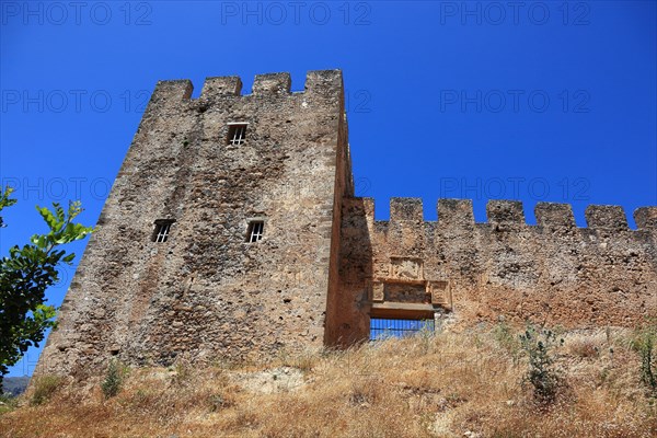 Frangokastello Fortress on the south coast of the Mediterranean island