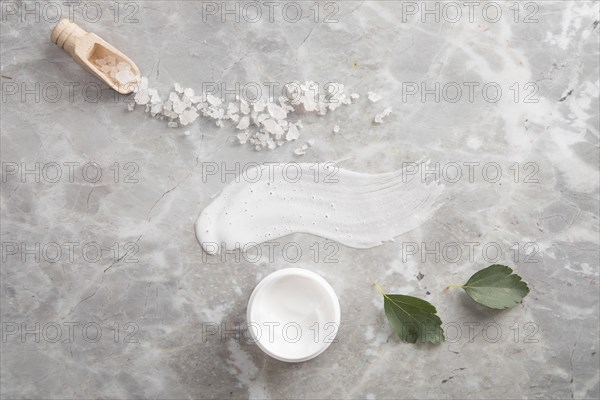 Flat lay natural cream marble background