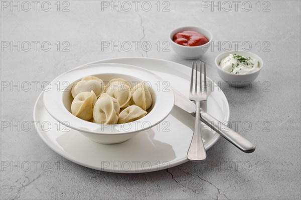 Frozen semifinished dumplings stuffed with beef meat