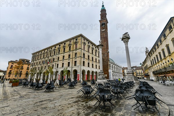 Piazza dei Signori in the historic center in the Unesco world heritage site Vicenza