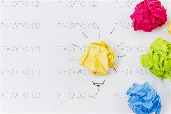 Top view papel balls idea concept. Resolution and high quality beautiful photo