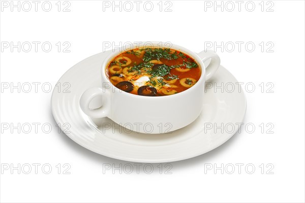 Layout for menu. Solyanka sour soup