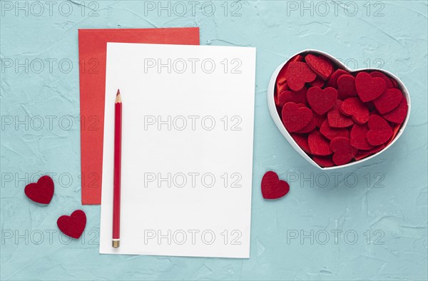 Flat lay beautiful valentine s day concept