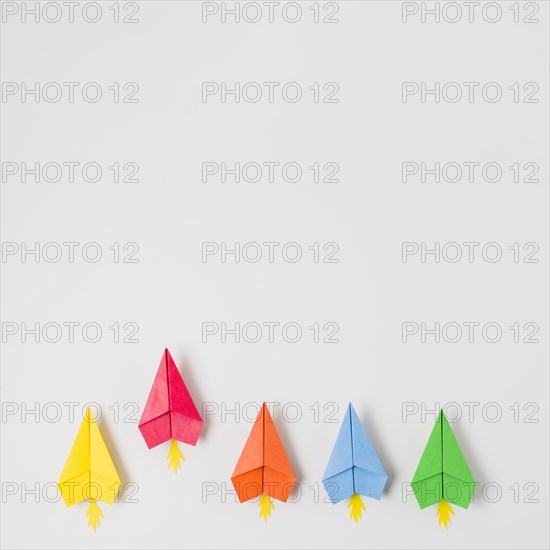 Top view colorful paper planes. Resolution and high quality beautiful photo