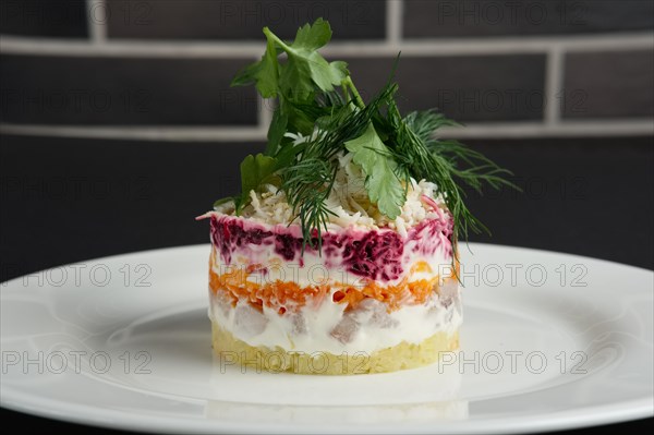 Salad herring with beetroot