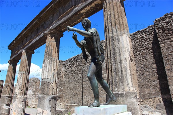 Statue of Apollo at the 120 BC Temple of Apollo dedicated to the Greco-Roman god