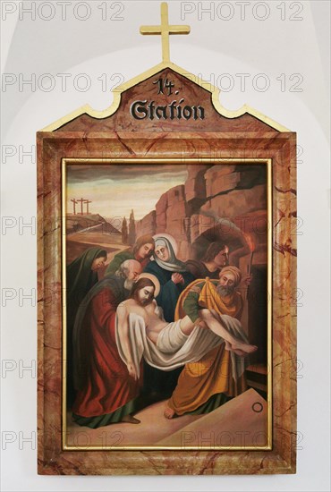 Stations of the Cross by an unknown artist in the ambulatory of the Catholic pilgrimage church of the Holy Trinity in Kappl