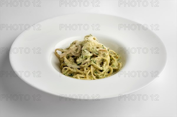 Plate of spaghetti with cheese