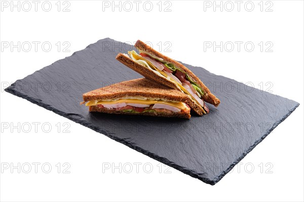 Club sandwich with ham