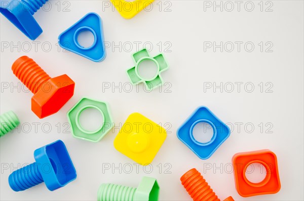 Flat lay matching toys kids