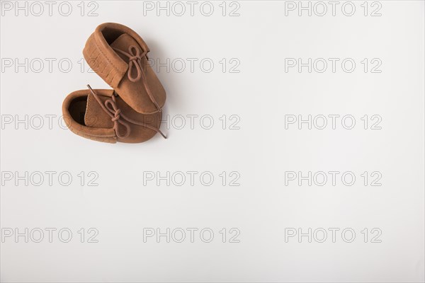 Pair brown shoes white background 1. Resolution and high quality beautiful photo