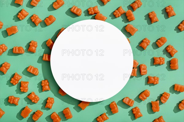 Top view gummy bears with copy space. Resolution and high quality beautiful photo