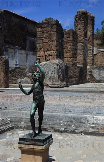 House of the Faun with bronze statue of a dancing faun