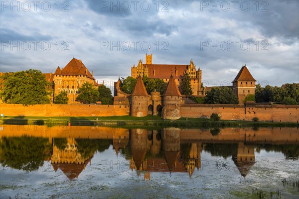 Unesco world heritage sight Malbork castle at sunset