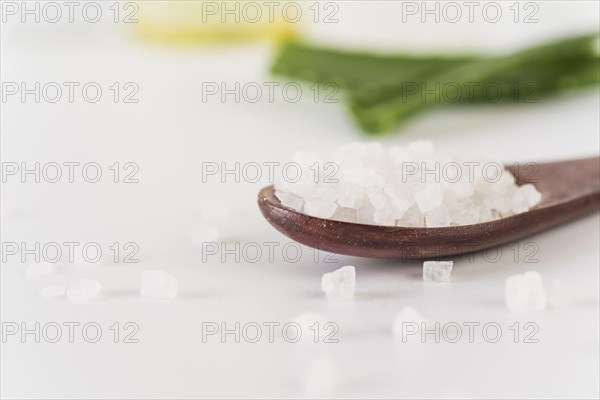 Detail rock salts white background