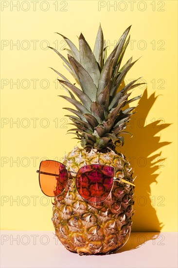 Tasty pineapple with sunglasses. Resolution and high quality beautiful photo