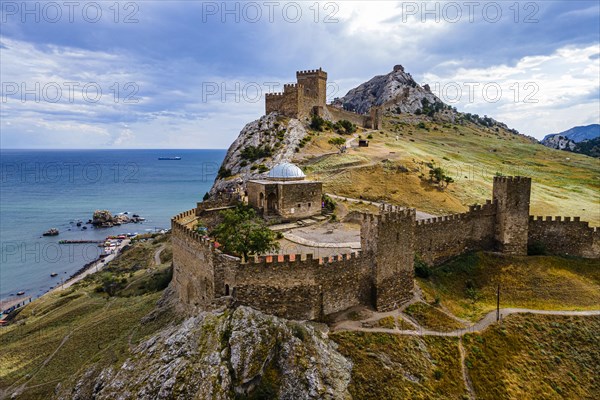 Aerial of the Genoese fortress of Sudak