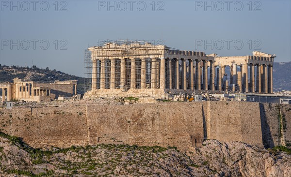 View from Philopappos Hill to the Acropolis with Parthenon Temple