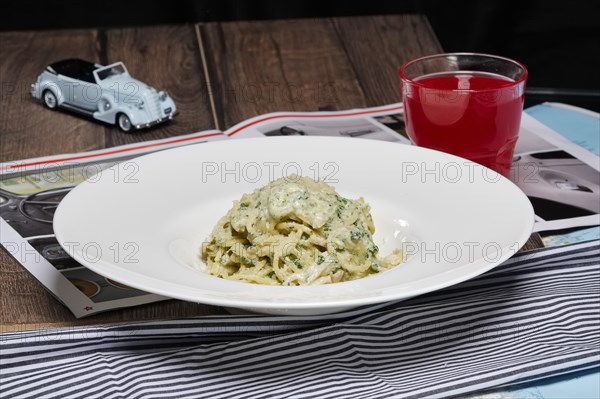 Classic macaroni with cheese in driver's bar