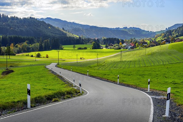 Forests and meadows and country road near Missen-Willhams