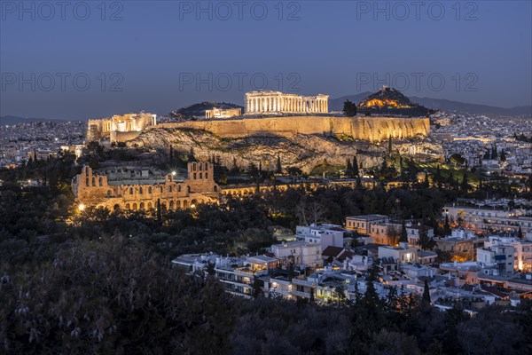 View from Philopappos Hill over the city