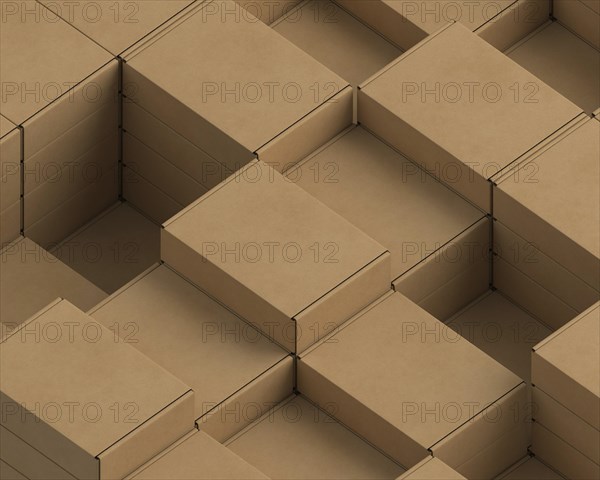 Cardboard packages arrangement