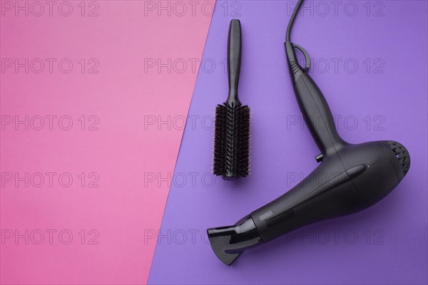 Close up hair dryer brush